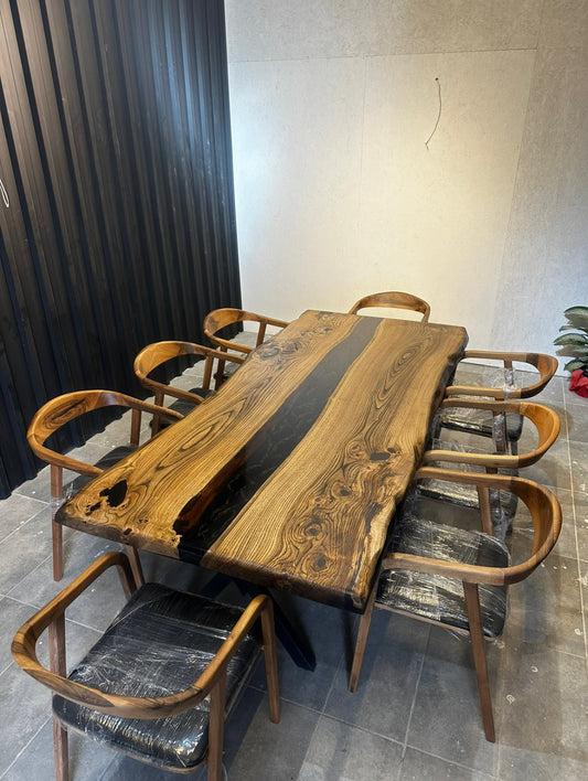 Table rivière à dîner en epoxy