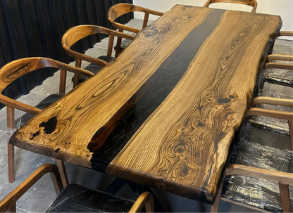 Table rivière à dîner en epoxy